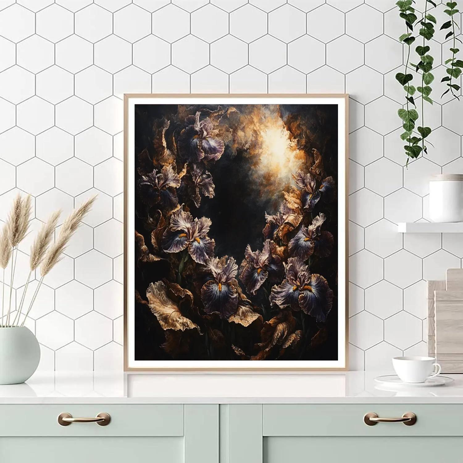 Caravaggio Inspired Nebula Of Withered Irises paint by numbers