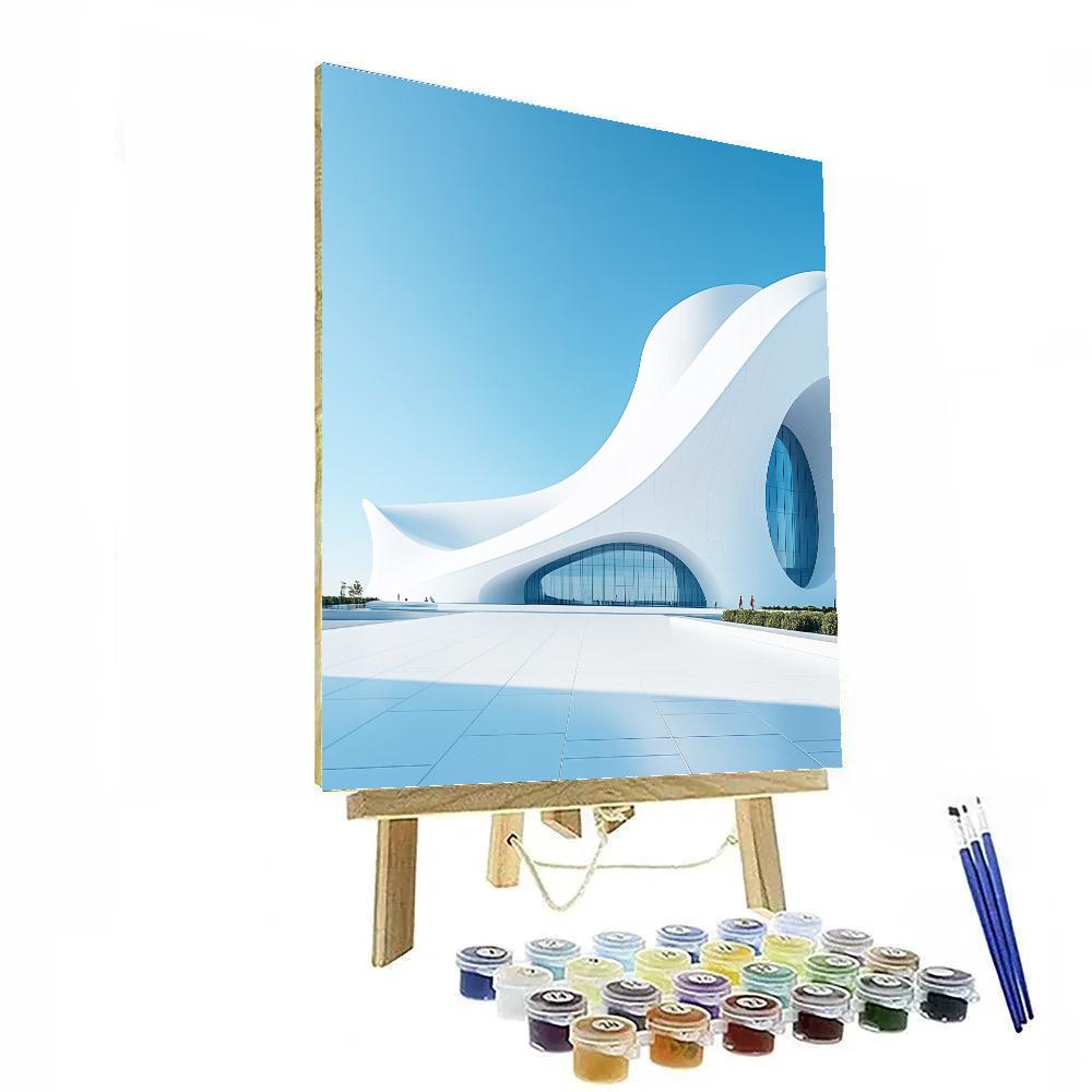Futuristic Curves Of The Heydar Aliyev Center Baku Azerbaijan Number painting