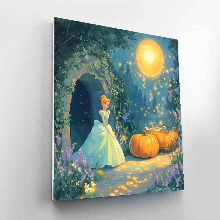 Cinderella Moonlit Carriage Garden Disney Inspired Painting by numbers kit