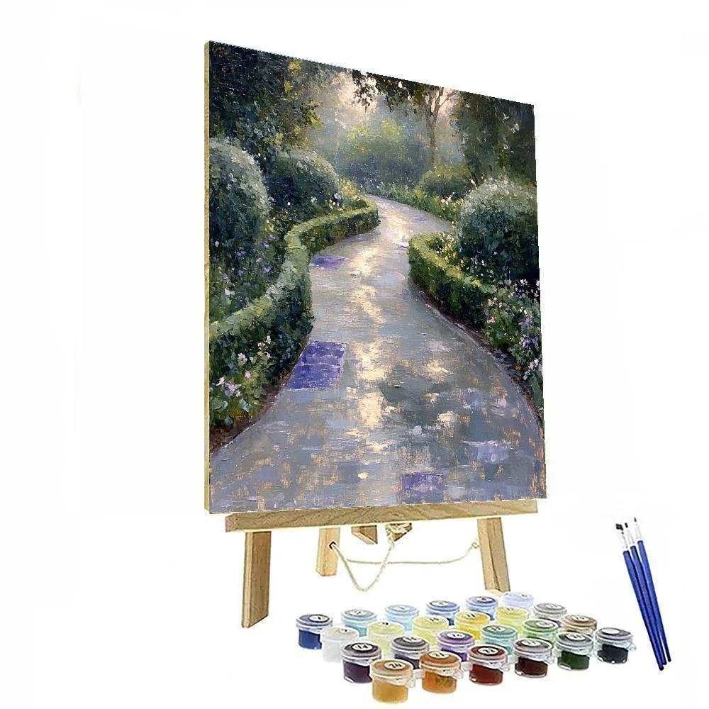 Claude Monet Inspired Rainy Garden Path Paint by numbers art