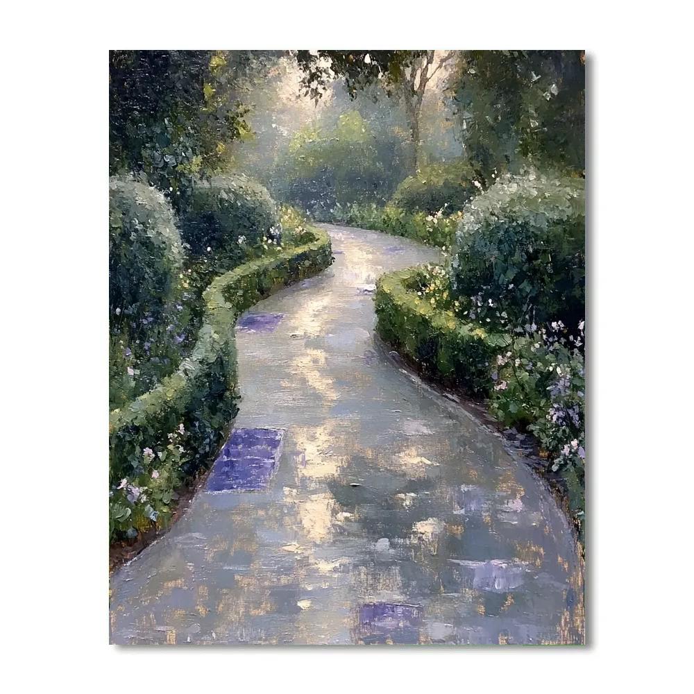 Claude Monet Inspired Rainy Garden Path Paint by numbers art