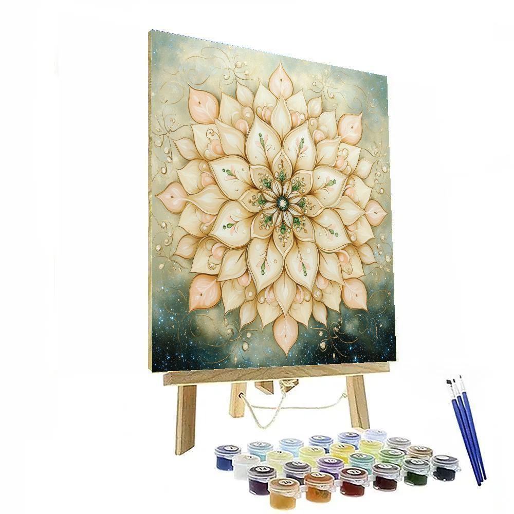 Alphonse Mucha Inspired Nebula Bloom Mandala Paint by numbers kits