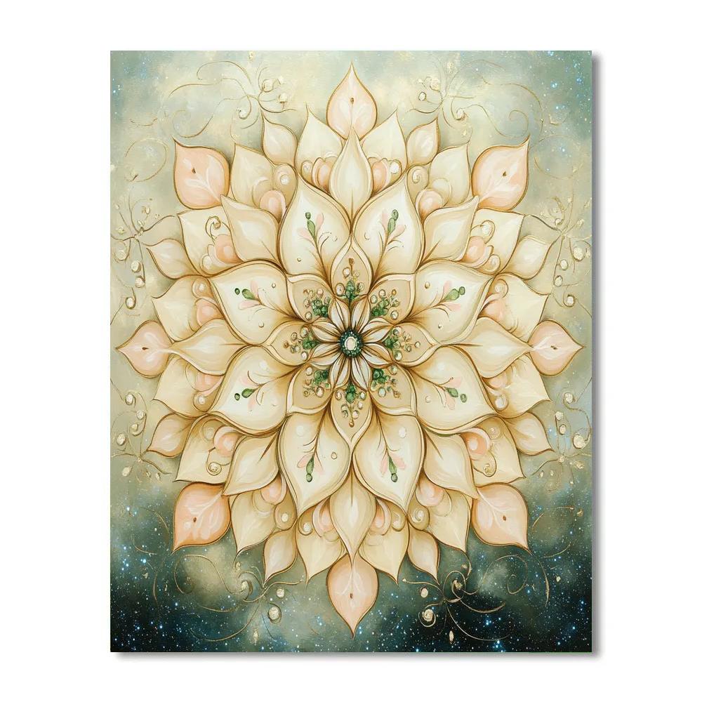 Alphonse Mucha Inspired Nebula Bloom Mandala Paint by numbers kits