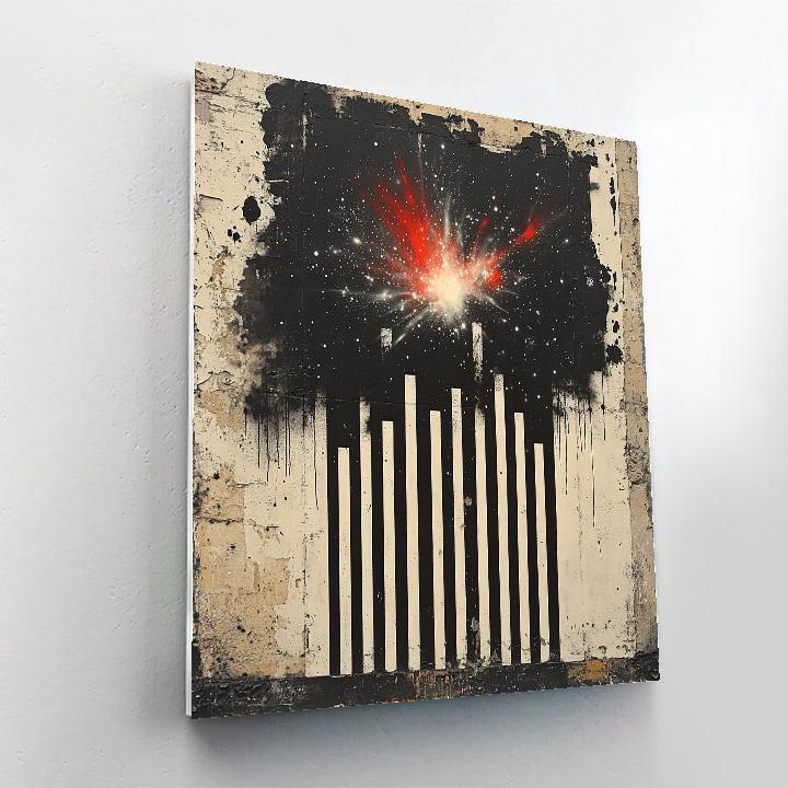 Banksy Inspired Barcode Nebula Protest paint by number