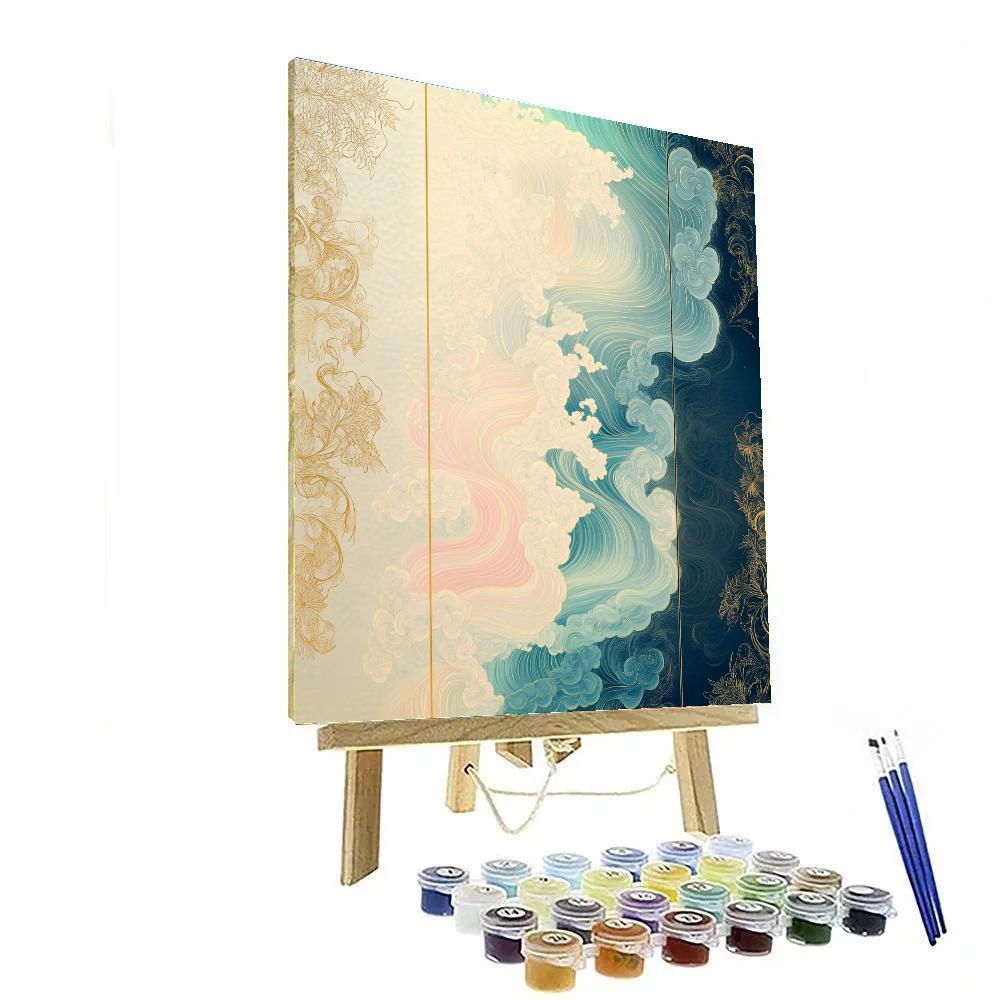 Alphonse Mucha Inspired Aurora Tide Ornament paint by number