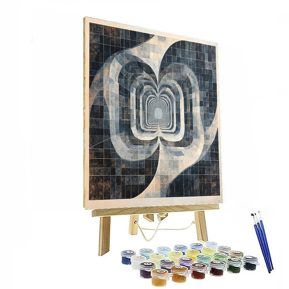 M.C. Escher Inspired Event Horizon Moebius Grid Number painting