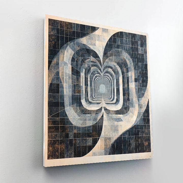 M.C. Escher Inspired Event Horizon Moebius Grid Number painting