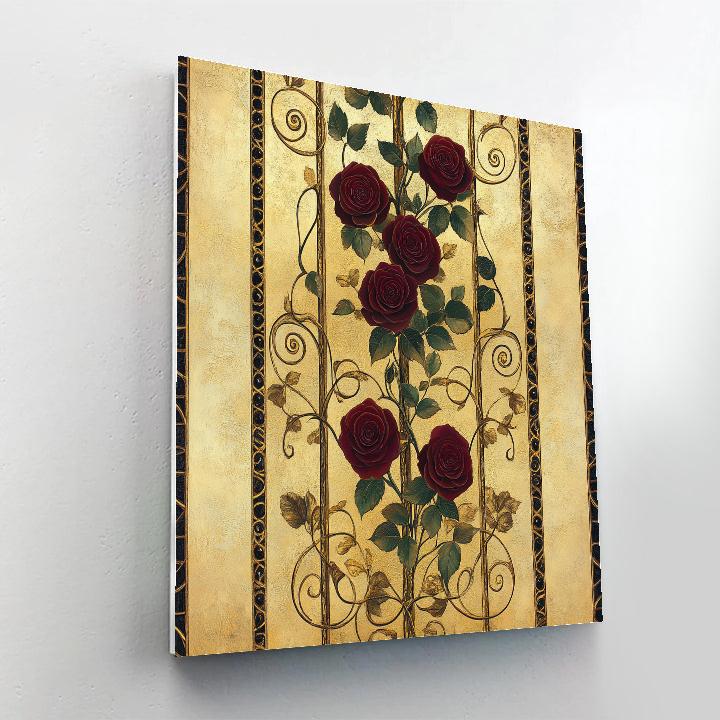 Gustav Klimt Inspired Golden Rose Trellis Painting by numbers kit