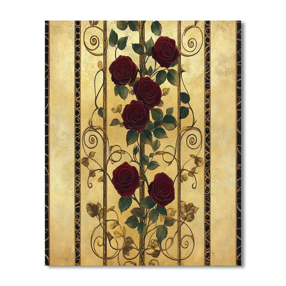 Gustav Klimt Inspired Golden Rose Trellis Painting by numbers kit