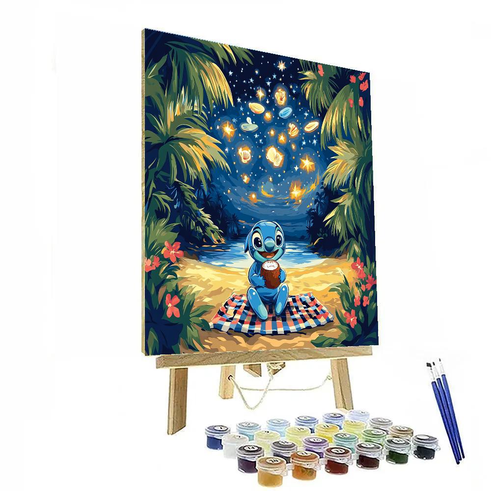 Stitch Tropical Star Map Picnic Disney Inspired Painting by numbers kit
