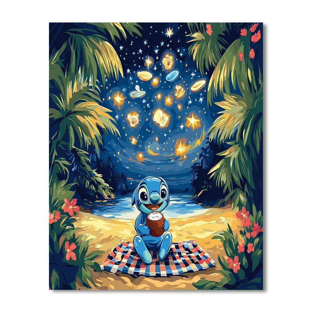 Stitch Tropical Star Map Picnic Disney Inspired Painting by numbers kit