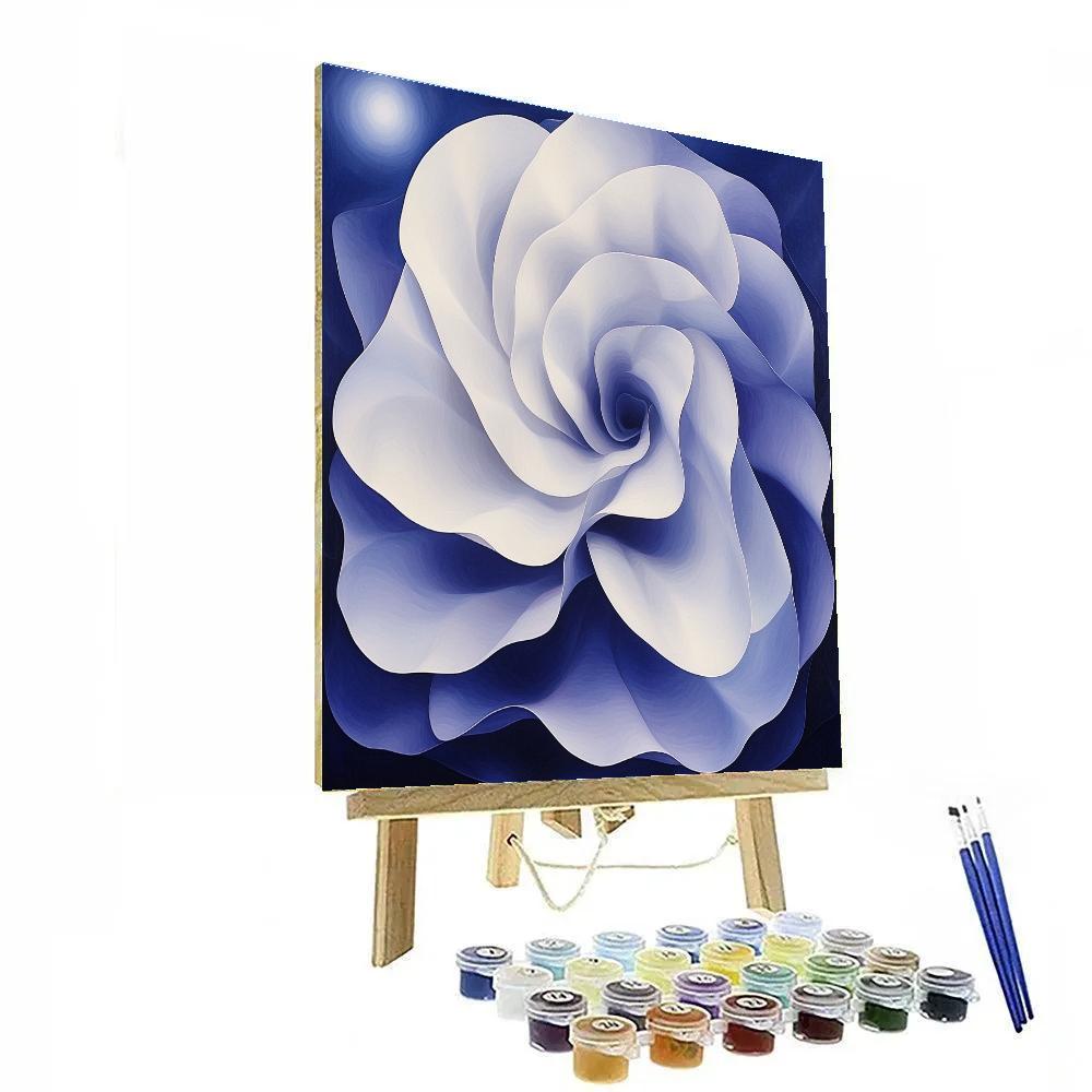 Georgia O Keeffe Inspired Moonlit Datura And Indigo Sky painting number kit
