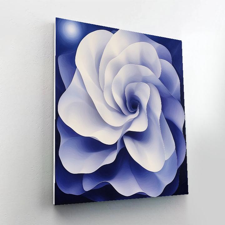 Georgia O Keeffe Inspired Moonlit Datura And Indigo Sky painting number kit