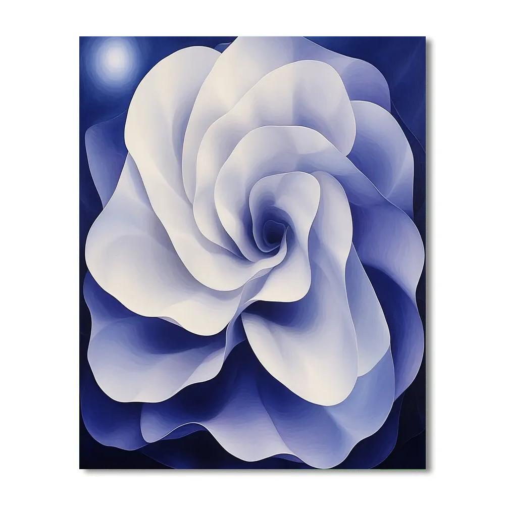 Georgia O Keeffe Inspired Moonlit Datura And Indigo Sky painting number kit