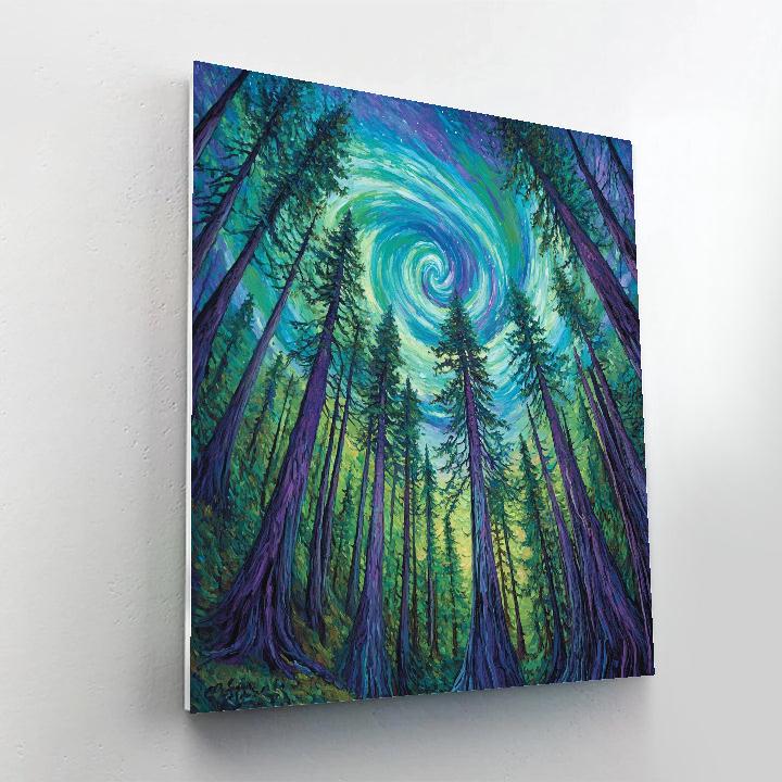 Emily Carr Inspired Aurora Cedar Cathedral painting number kit