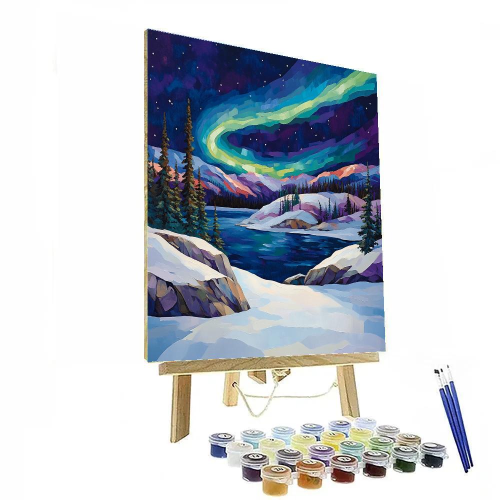 A.Y. Jackson Inspired Aurora Over Laurentian Granite Swells Painting by numbers kit