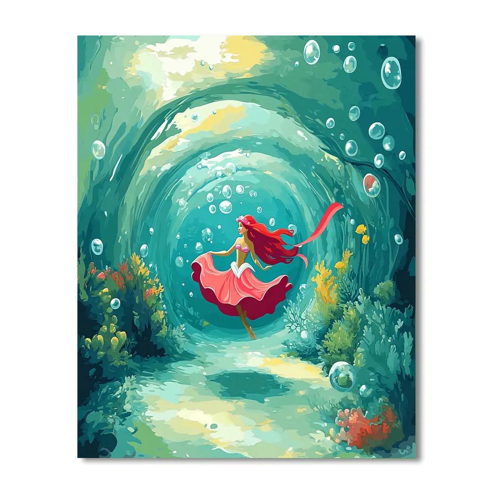 Ariel Coral Bubble Ballroom Disney Inspired Painting by numbers kit