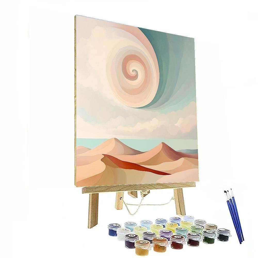 Georgia O Keeffe Inspired Spiral Cloud Over Rose Mesa Number painting