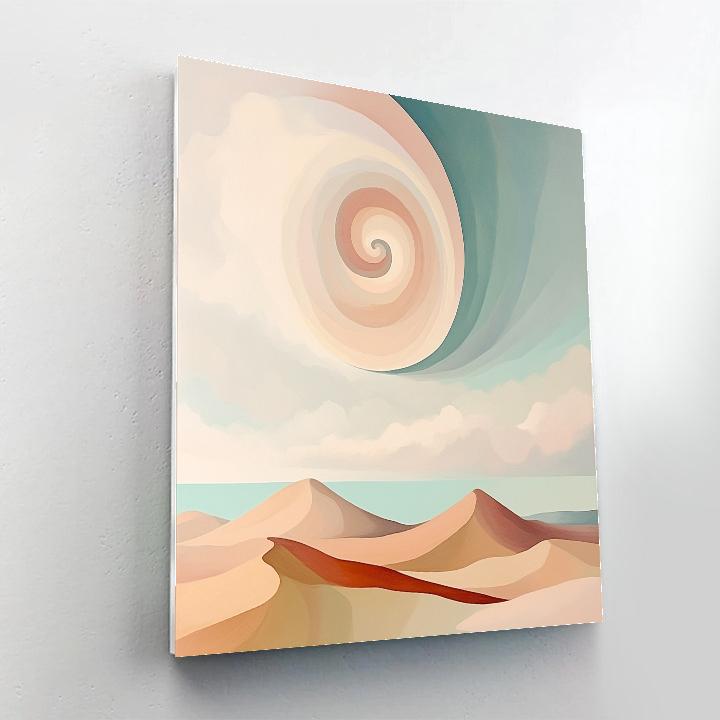 Georgia O Keeffe Inspired Spiral Cloud Over Rose Mesa Number painting