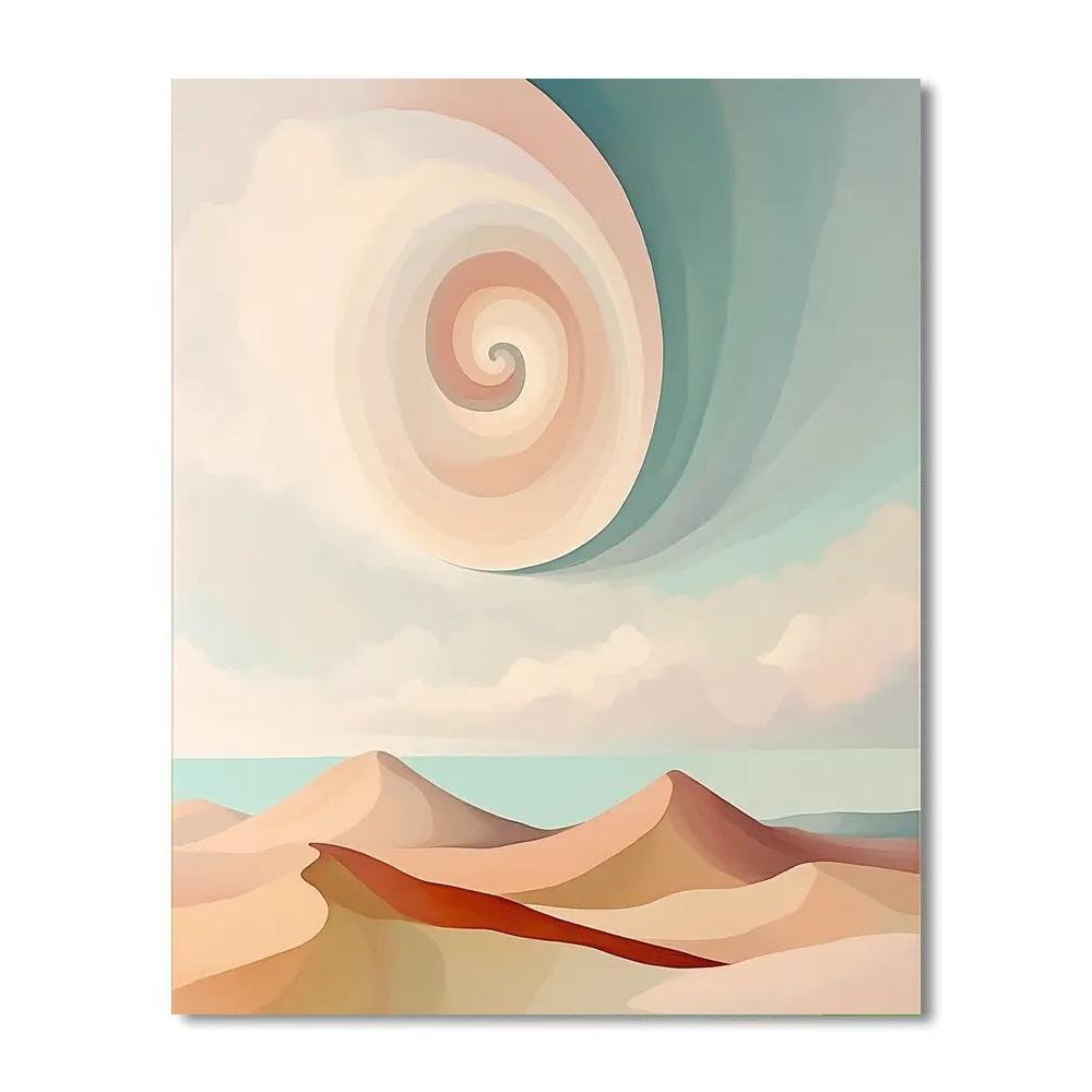 Georgia O Keeffe Inspired Spiral Cloud Over Rose Mesa Number painting