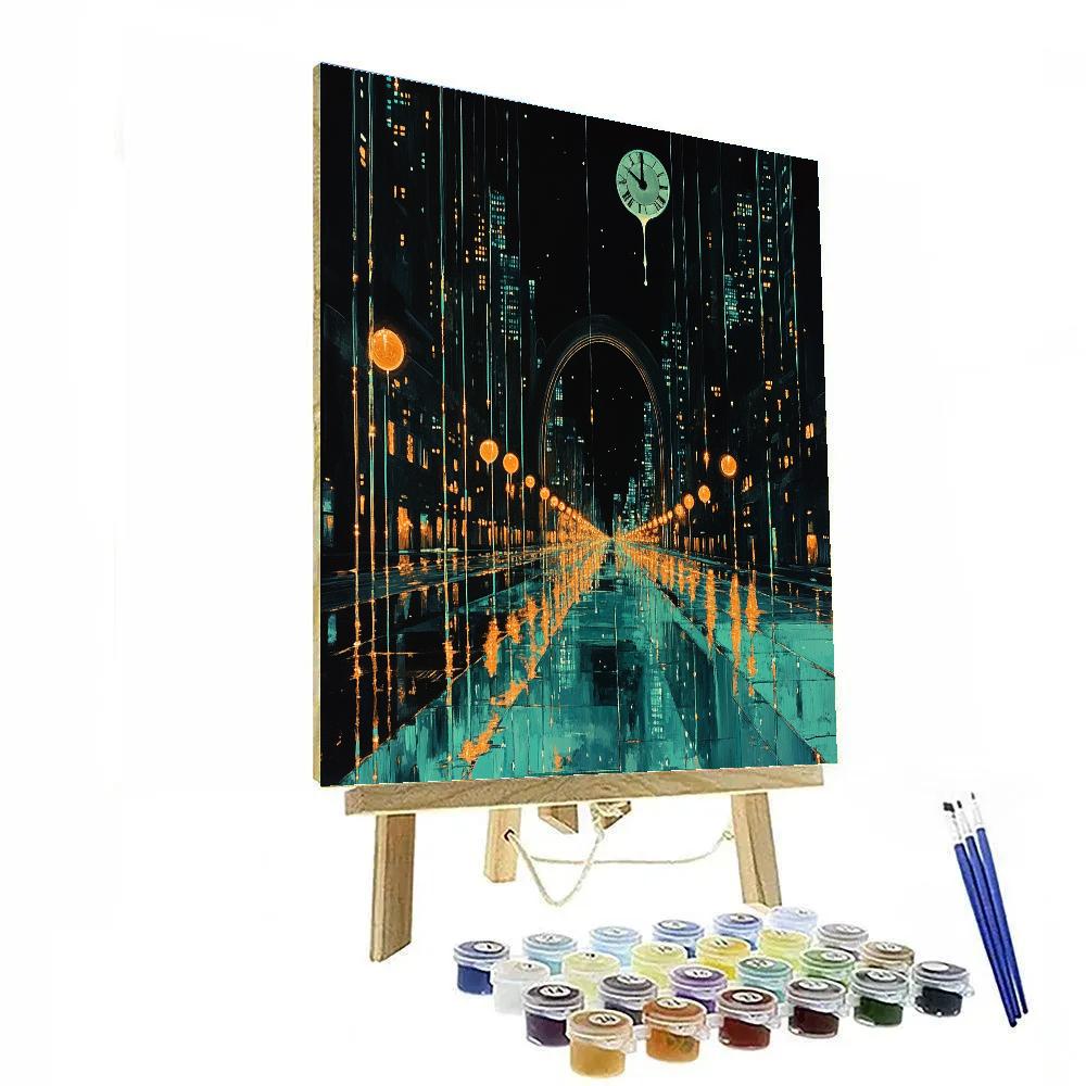 Salvador Dali Inspired Melting Citylights paint by number