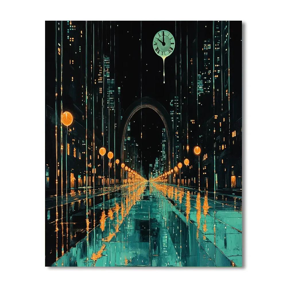 Salvador Dali Inspired Melting Citylights paint by number