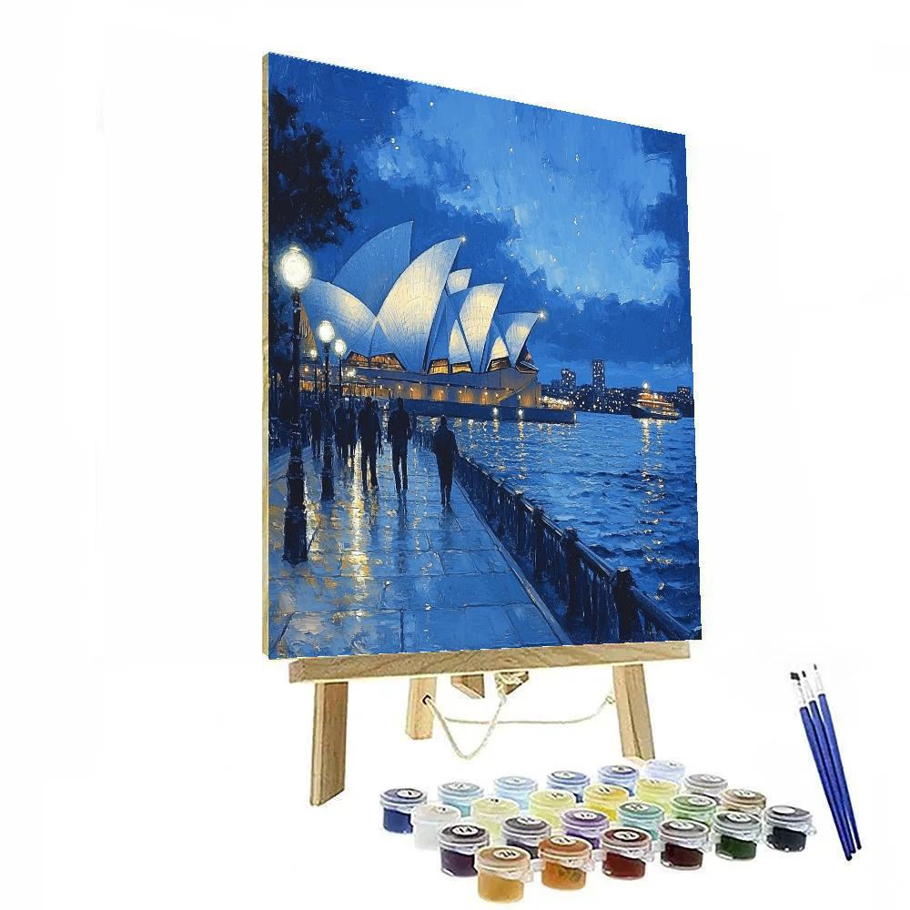 Blue Hour At The Sydney Opera House Promenade Sydney Australia Numbered painting kits