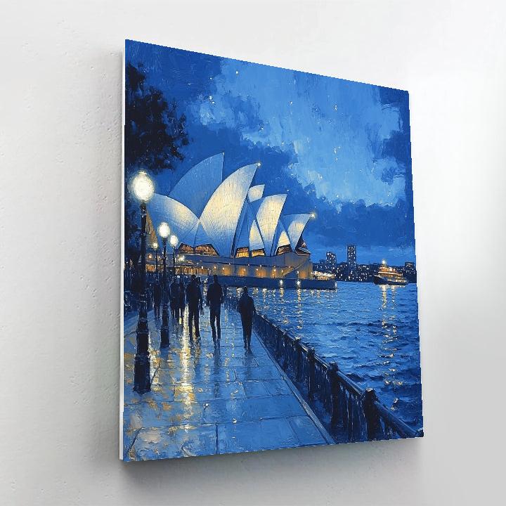 Blue Hour At The Sydney Opera House Promenade Sydney Australia Numbered painting kits