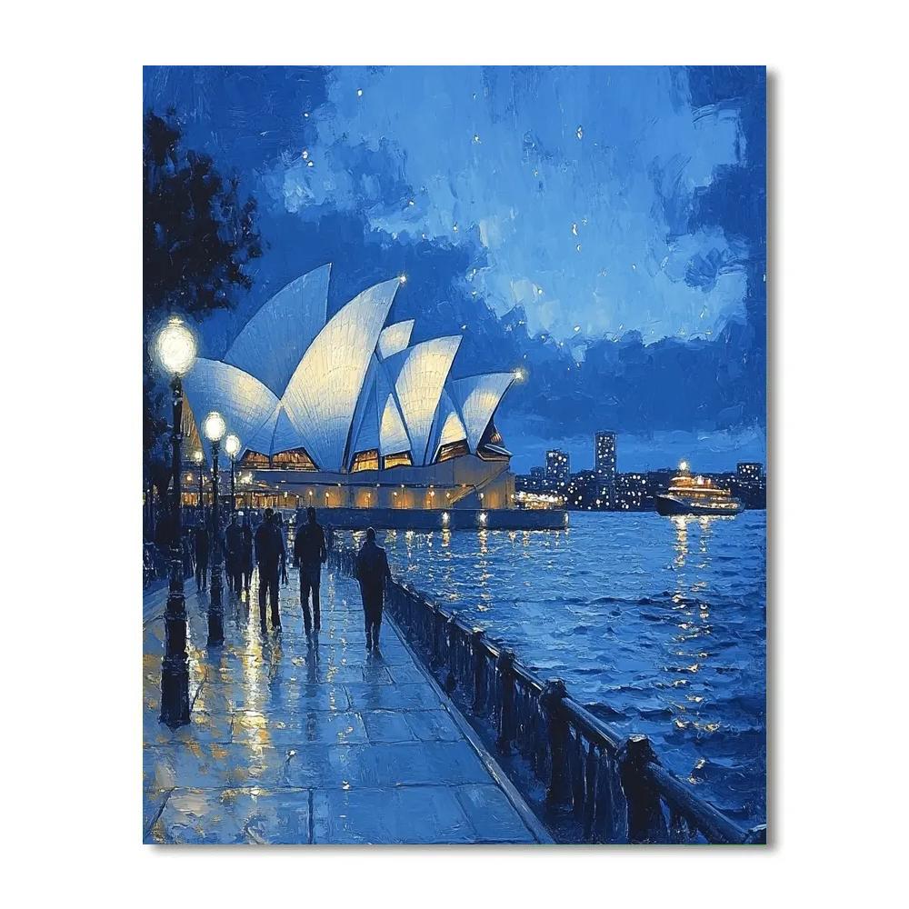 Blue Hour At The Sydney Opera House Promenade Sydney Australia Numbered painting kits