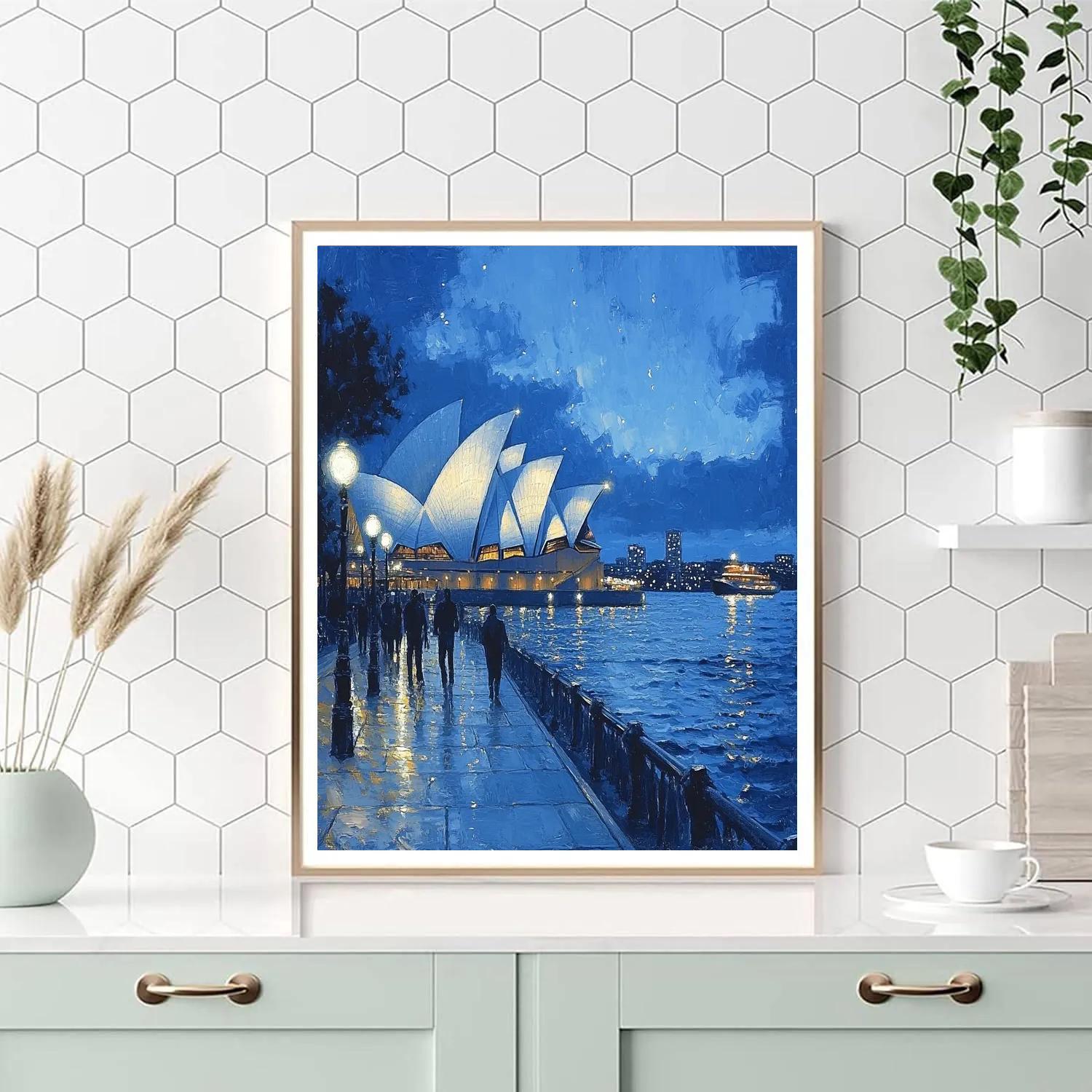 Blue Hour At The Sydney Opera House Promenade Sydney Australia Numbered painting kits