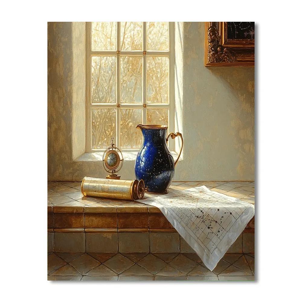 Johannes Vermeer Inspired Lapis Jug And Star Chart By Windowlight DIY paint by numbers