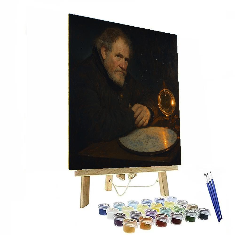 Rembrandt Inspired Astronomer Portrait By Candlelight DIY paint by numbers
