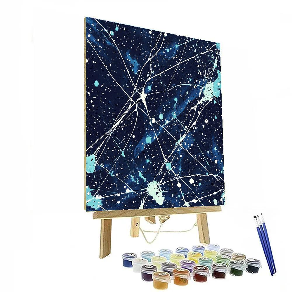 Jackson Pollock Inspired Aurora Static Over Midnight Tundra Number painting