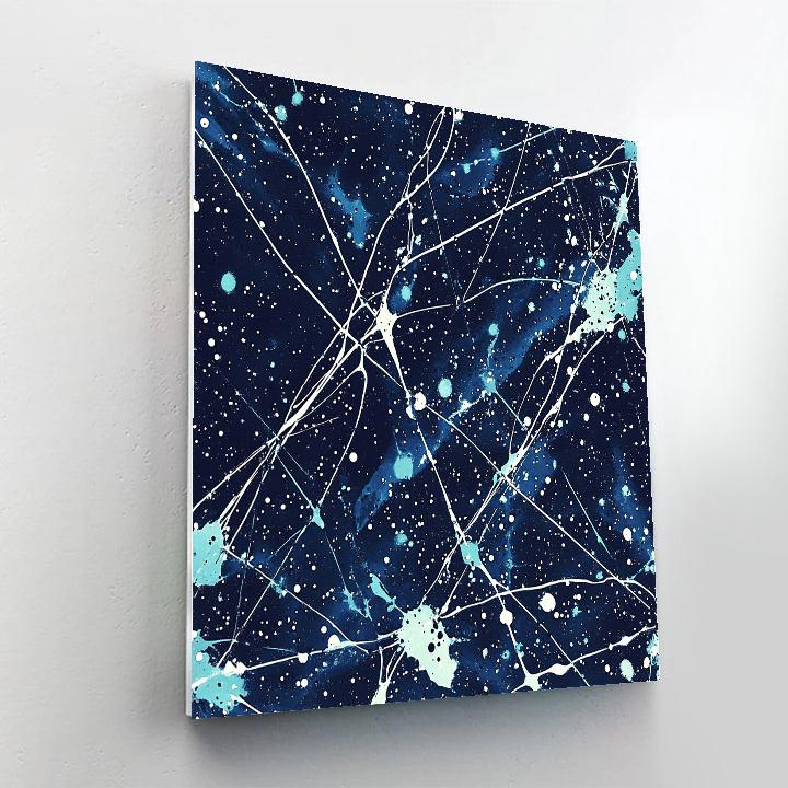 Jackson Pollock Inspired Aurora Static Over Midnight Tundra Number painting