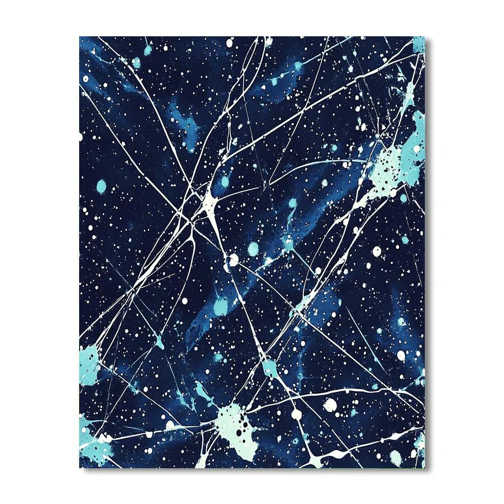 Jackson Pollock Inspired Aurora Static Over Midnight Tundra Number painting