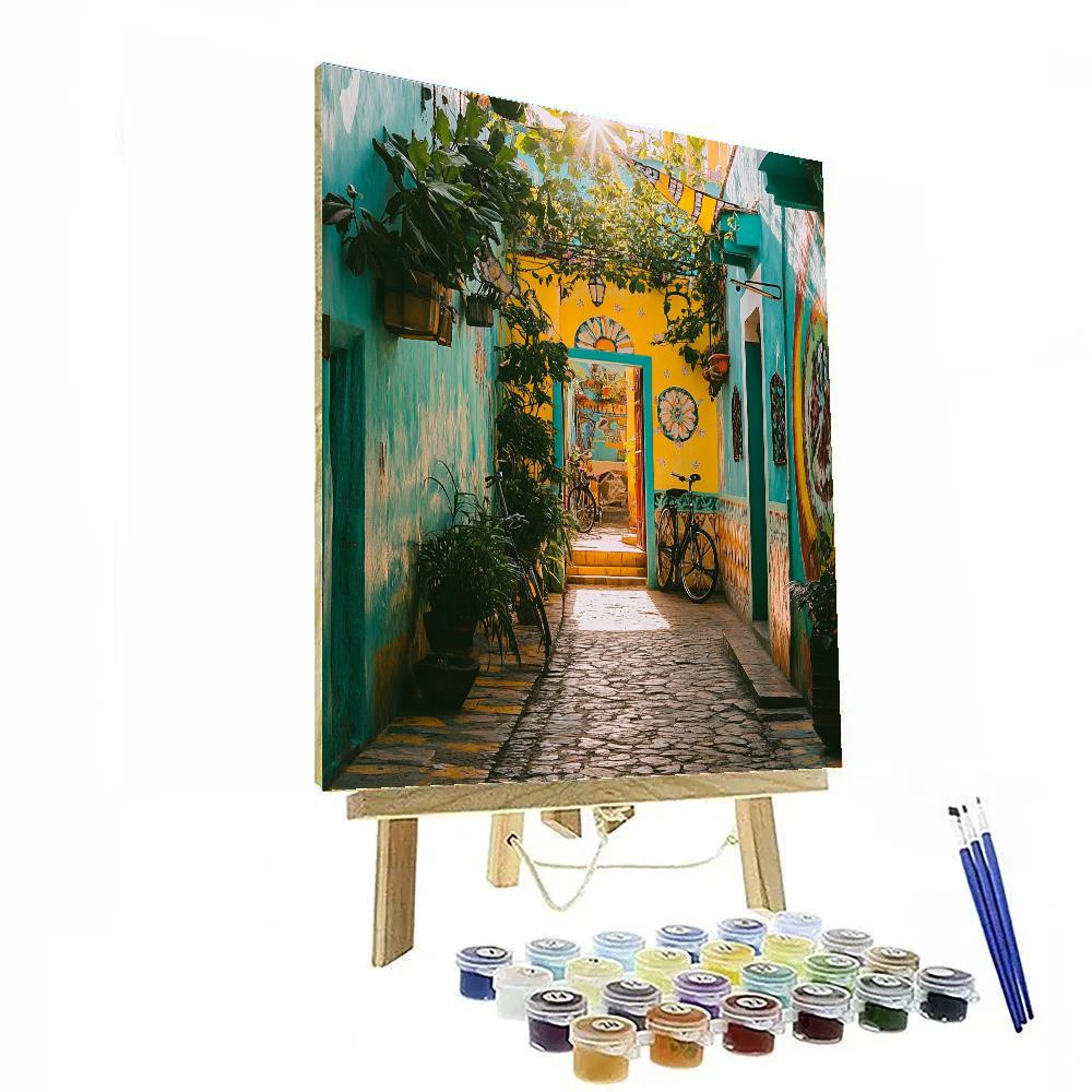 Stone Alleys And Artisan Courtyards Of Getsemani Cartagena Colombia Paint by numbers kits