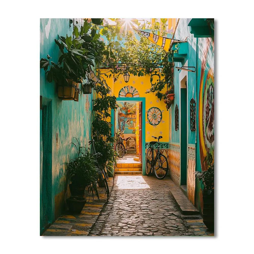 Stone Alleys And Artisan Courtyards Of Getsemani Cartagena Colombia Paint by numbers kits