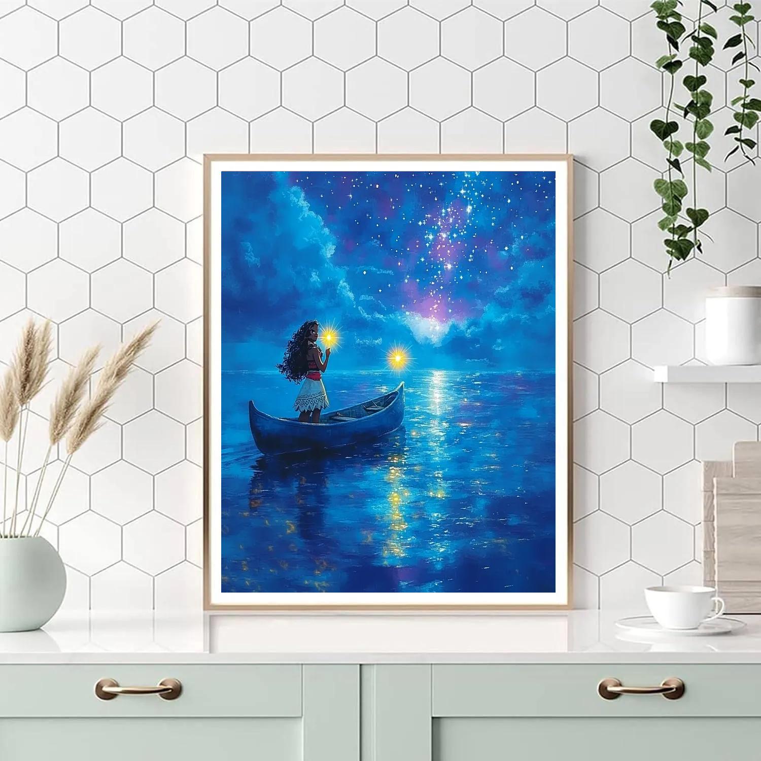 Moana Ocean Star Compass Journey Disney Inspired painting number kit