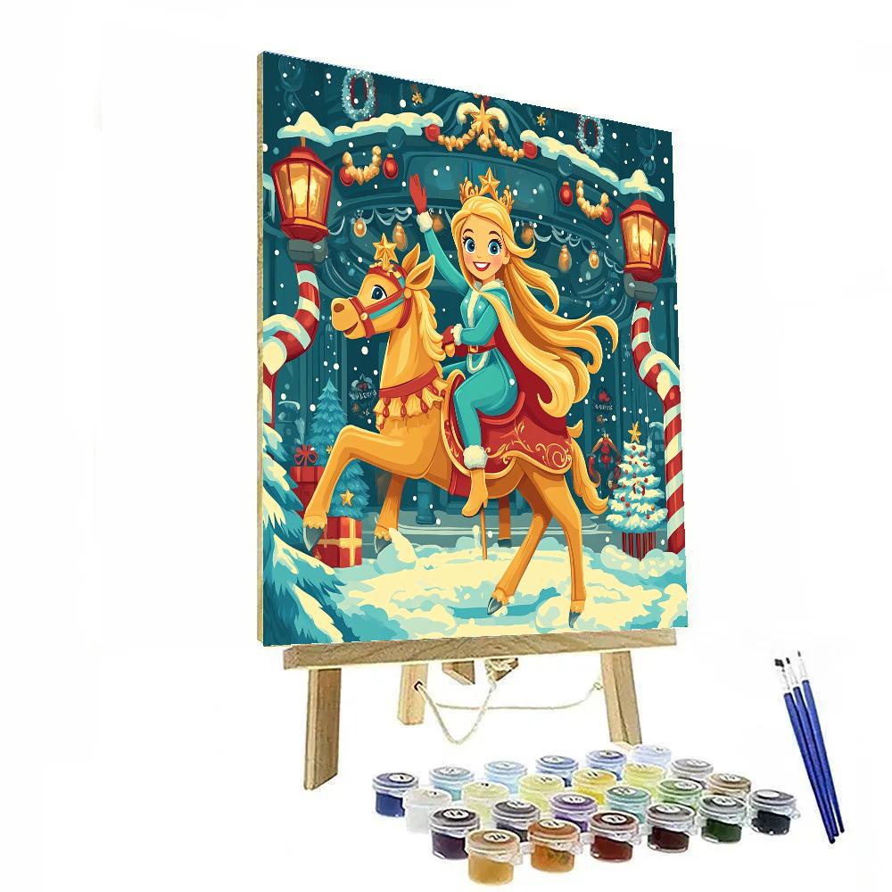 Aurora Carousel Christmas At The Enchanted Kingdom paint by color