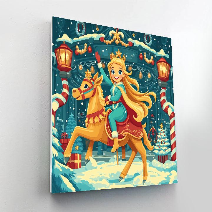 Aurora Carousel Christmas At The Enchanted Kingdom paint by color