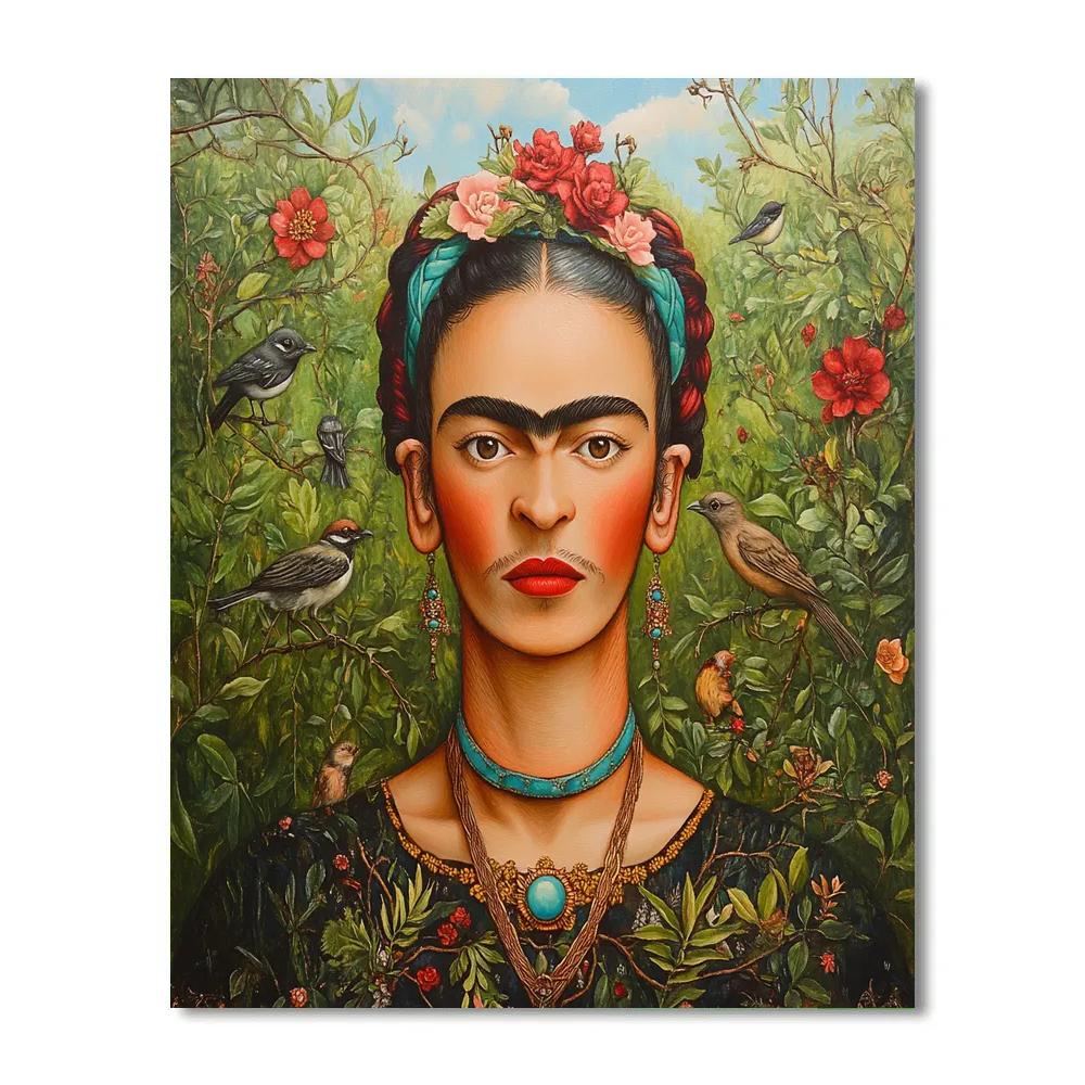 Frida Kahlo Inspired Mythic Garden Self Portrait DIY paint by numbers