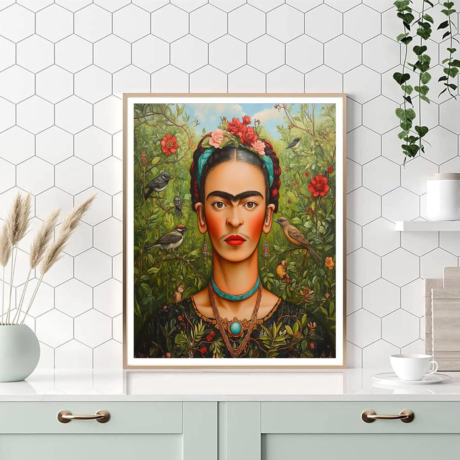 Frida Kahlo Inspired Mythic Garden Self Portrait DIY paint by numbers