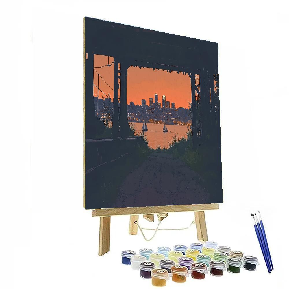 Industrial Grandeur Of Gas Works Park Skyline View Seattle United States DIY paint by numbers