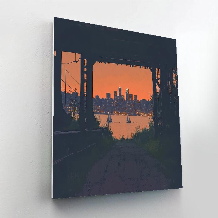 Industrial Grandeur Of Gas Works Park Skyline View Seattle United States DIY paint by numbers
