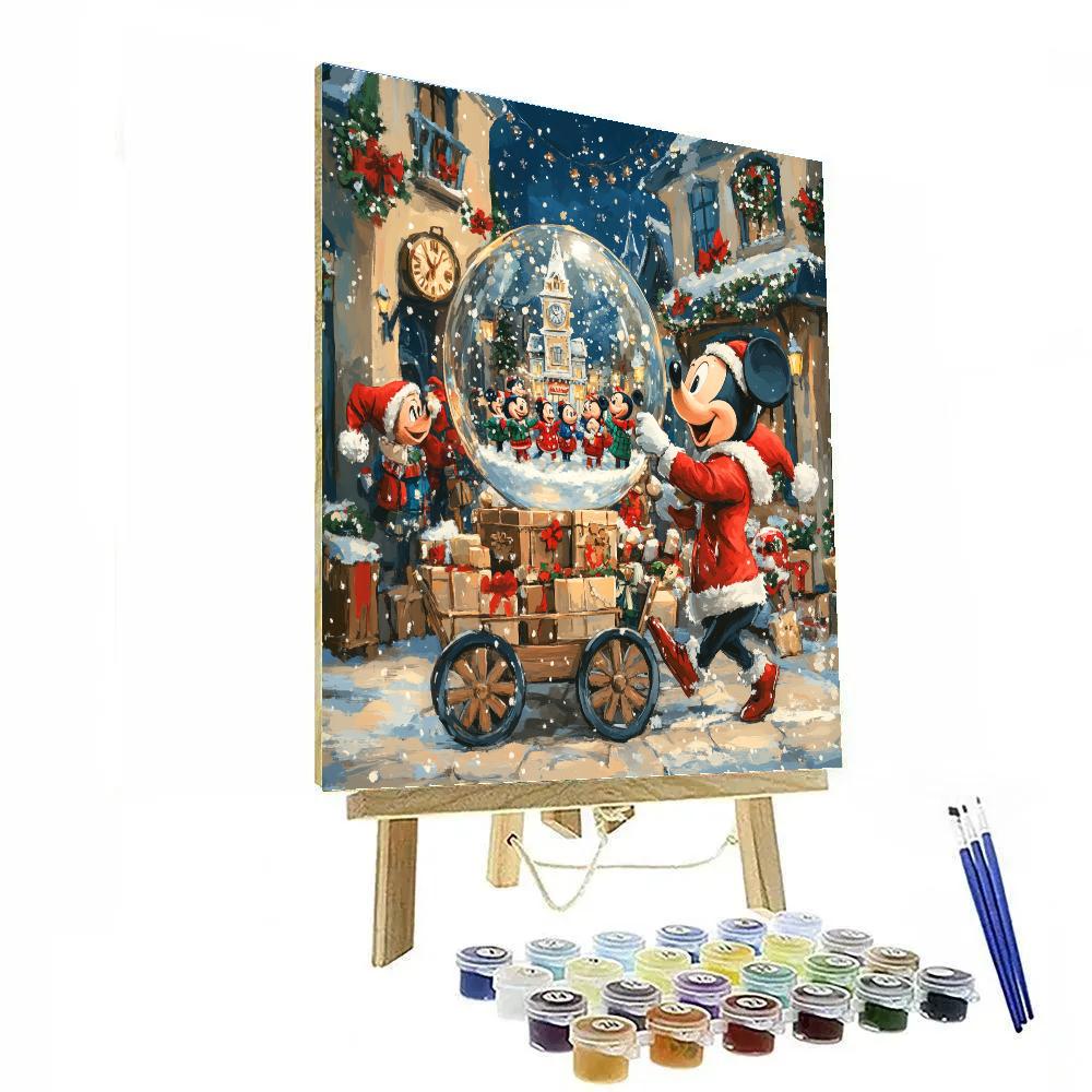 Mickey And Friends Snowglobe Toy Workshop Parade paint by numbers