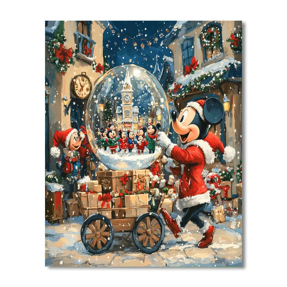 Mickey And Friends Snowglobe Toy Workshop Parade paint by numbers