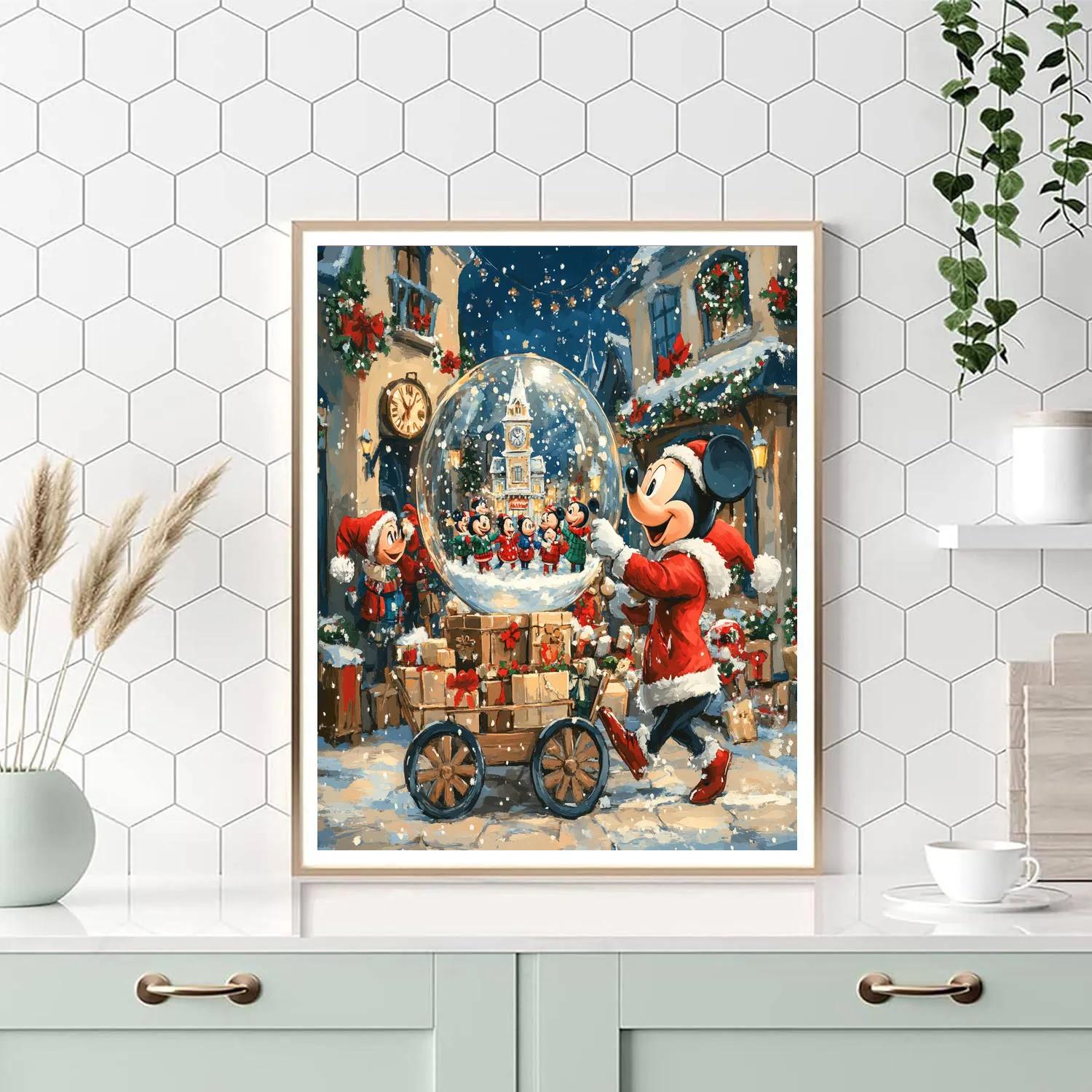 Mickey And Friends Snowglobe Toy Workshop Parade paint by numbers