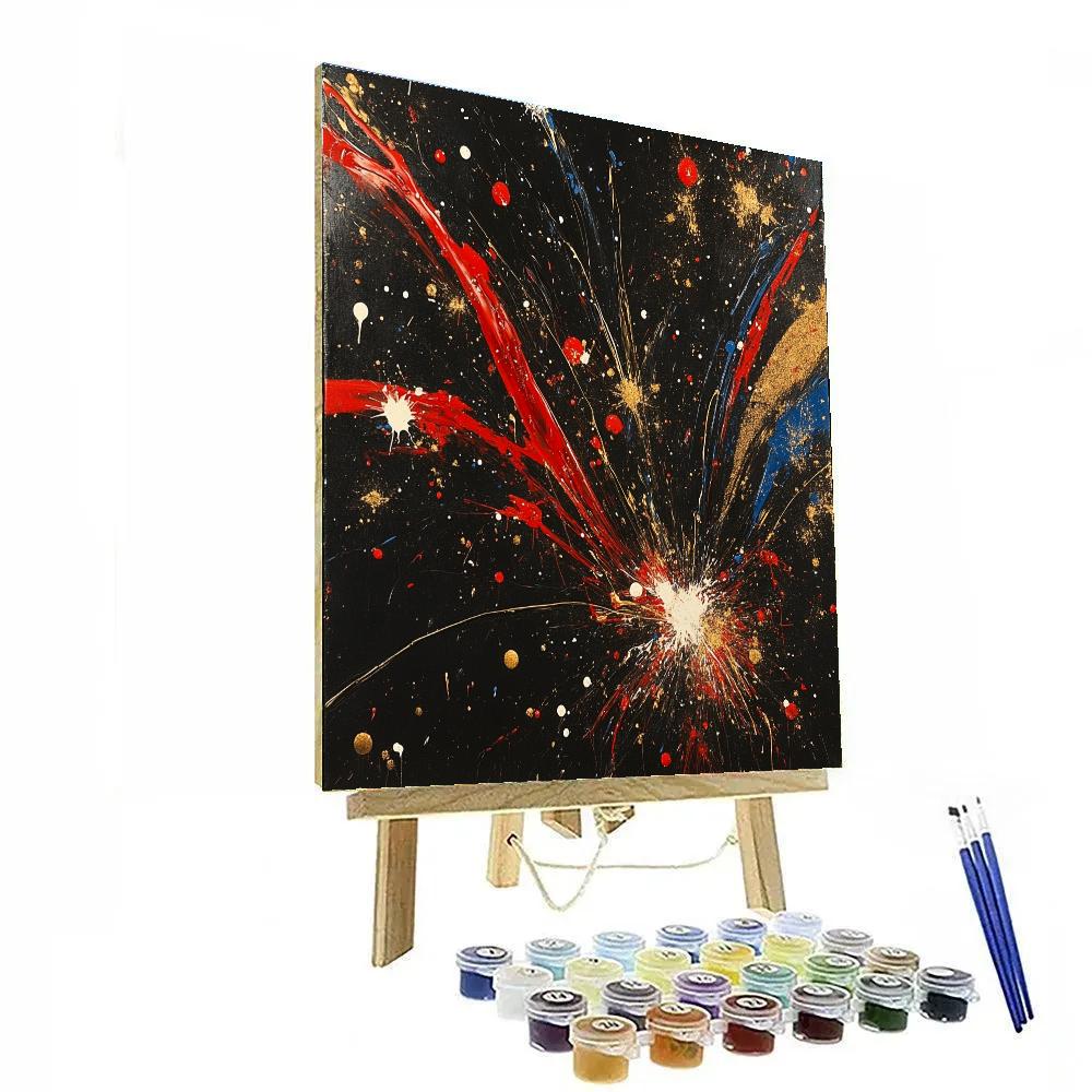 Jackson Pollock Inspired Festival Fireworks Abstraction Number painting