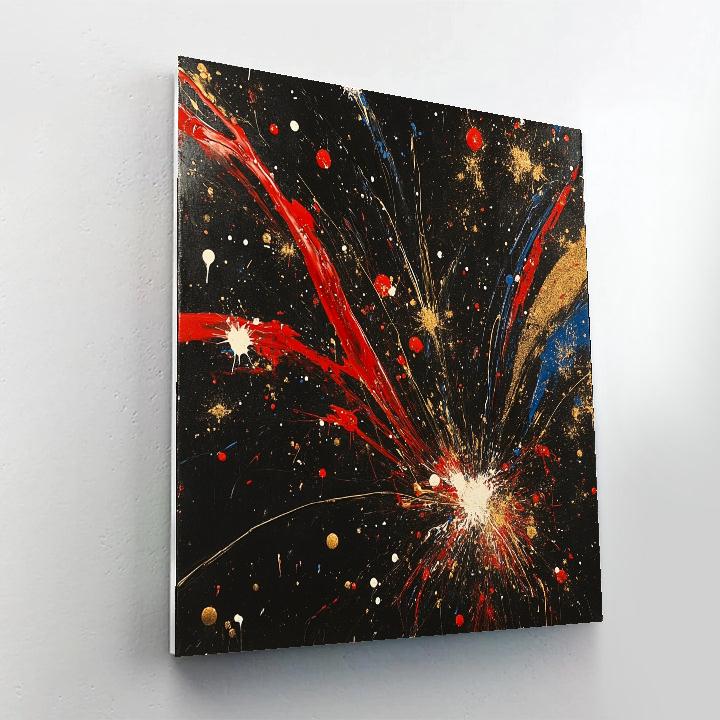 Jackson Pollock Inspired Festival Fireworks Abstraction Number painting