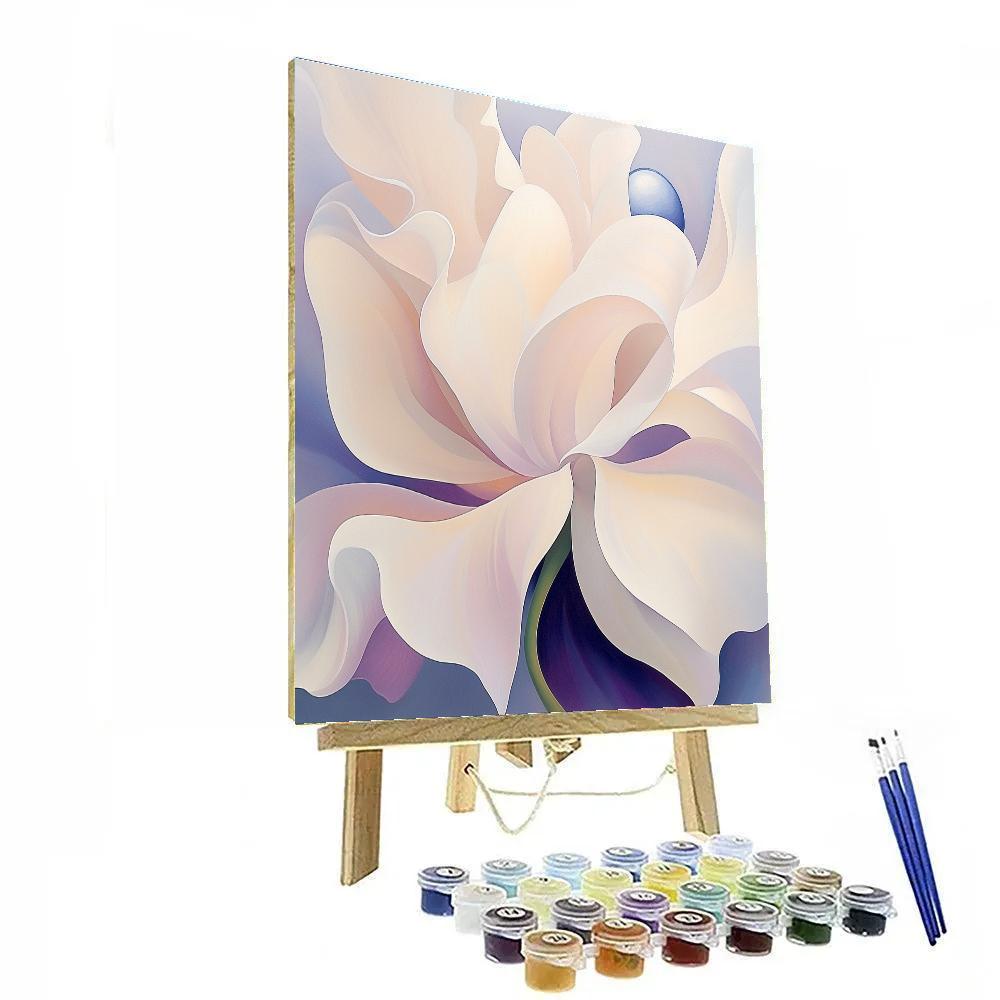 Georgia OKeeffe Inspired Orchid And Moon DIY paint by numbers